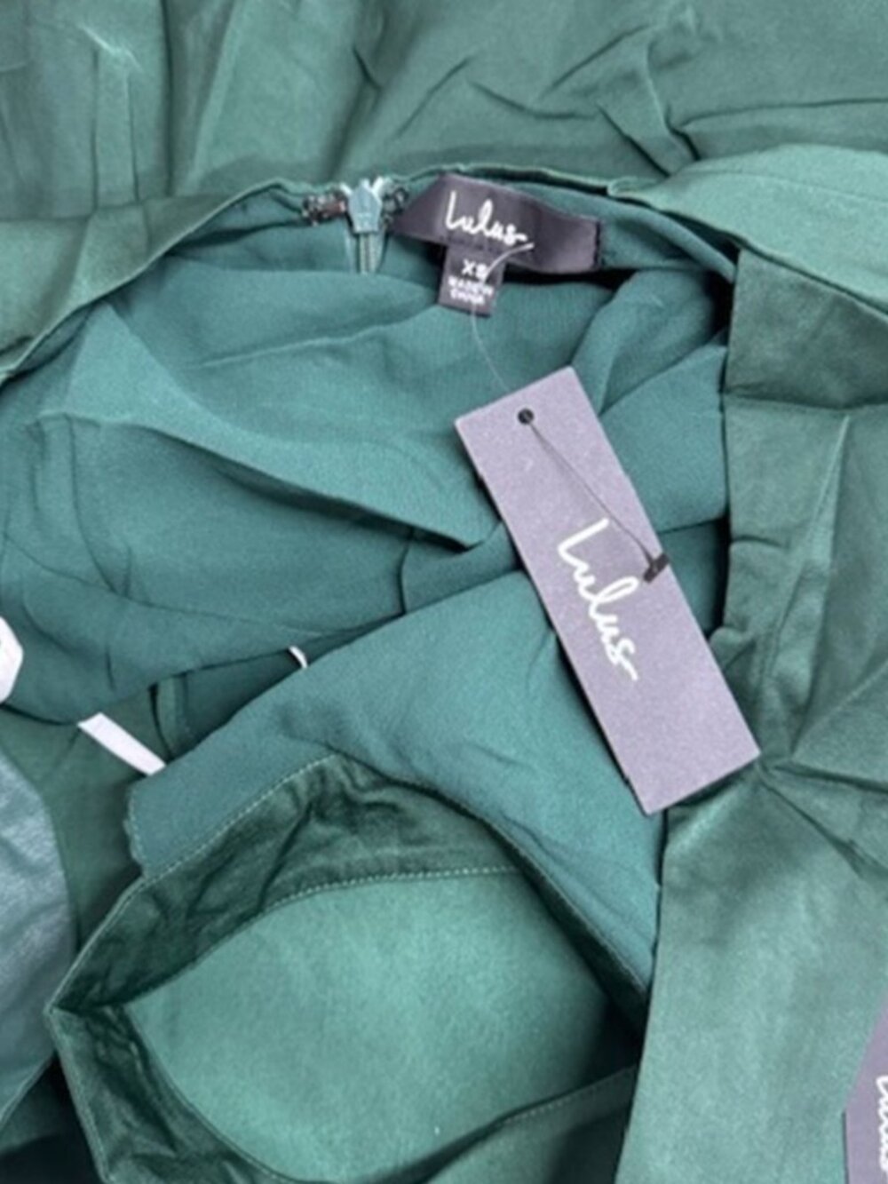 Lulus Astounding Elegance Emerald Green Satin Halter Maxi Dress NWT - Picture 6 of 8